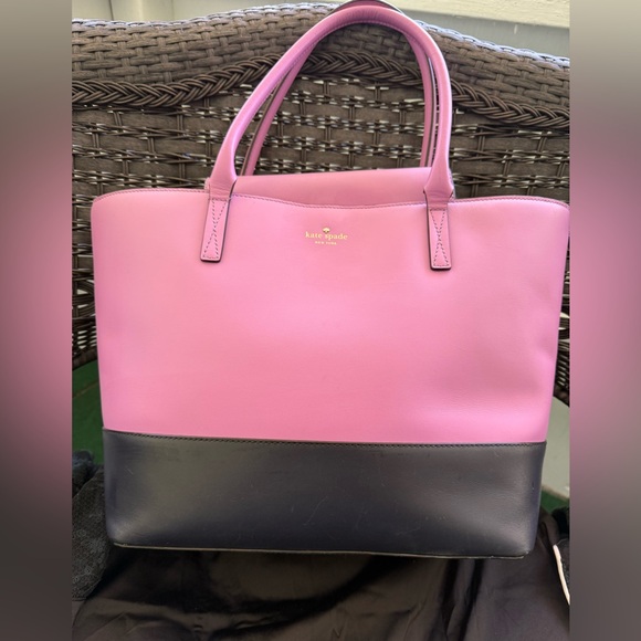 Kate Spade Madison Park Two-toned Pinkish/Purple and Black Tote Bag EUC - Picture 1 of 11